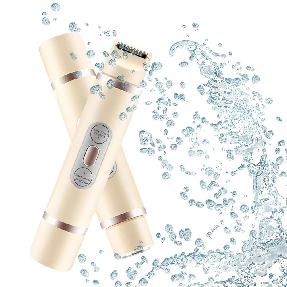 Comfort 2 in 1 Electric Lady Shaver, Double Headed Hair Remover Ipx7, 2 in 1 Women Dual Head Trimmer, Dual Head Shaver Women (A Apricot)
