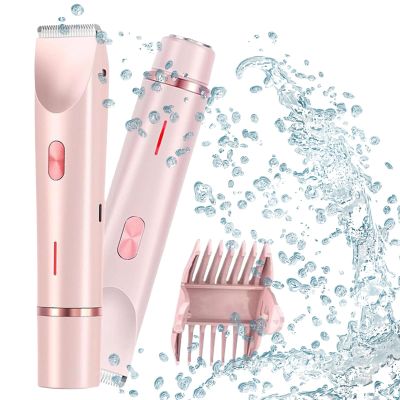 Comfort 2 in 1 Electric Lady Shaver, Double Headed Hair Remover Ipx7, 2 in 1 Women Dual Head Trimmer (B Pink)