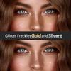 24 PCS Glitter Freckles Face Tattoos, Gold Silver Face Makeup Speckle Patches Freckles, Halloween Tattoos Cosplay Party Makeup Accessories for Women Girl Kids, Cosmetic Glitter for Face view 3