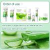 Aloe Vera Face Skincare Set,9 Pcs Aloe Vera Skin Care Set with Face Masks,Exfoliating Gel, Wash,Toner, Serum, Moisturizer Cream,Eye Cream,Moisturizing Skin Care Kit view 3