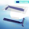 MAGDIY Disposable Razors Bulk for Men 100 Pack, Homeless Supplies Bulk, Twin Blade Mens Travel Supply Razor for Shaving, Safety Beard Shavers for Camping Bathing Hotel (Blue) view 2