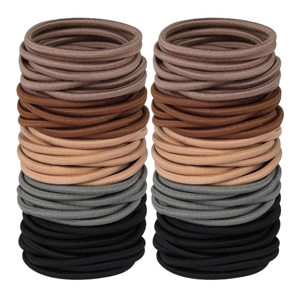 100pcs 4MM Black Ponytail Holder Elastic Hair Bands Scrunchies For Women Men Girl Lady Hairband Headband Accessory(Style4)