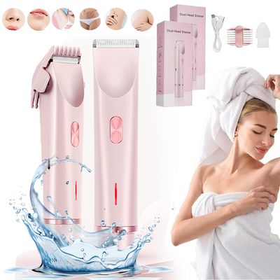 Comfort 2 in 1 Electric Lady Shaver, ElectricHair Trimmer for Women Dual Head, Waterproof (2)