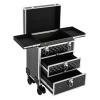 CRYBY Rolling Makeup Case, 3-Tier Makeup Travel Case Makeup Storage Organizer with 2 Sliding Drawers & 4 Universal Wheels, 66lbs Capacity Makeup Trolley Professional Salon Barber Case Cosmetology Case view 1