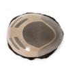 huangtinghui0802 Balding Wig Human Hair Men's Toupee 8x10 Inches Base Capillary System Fine Mono Hair Prosthesis Wig Caps(Light Brown) view 3