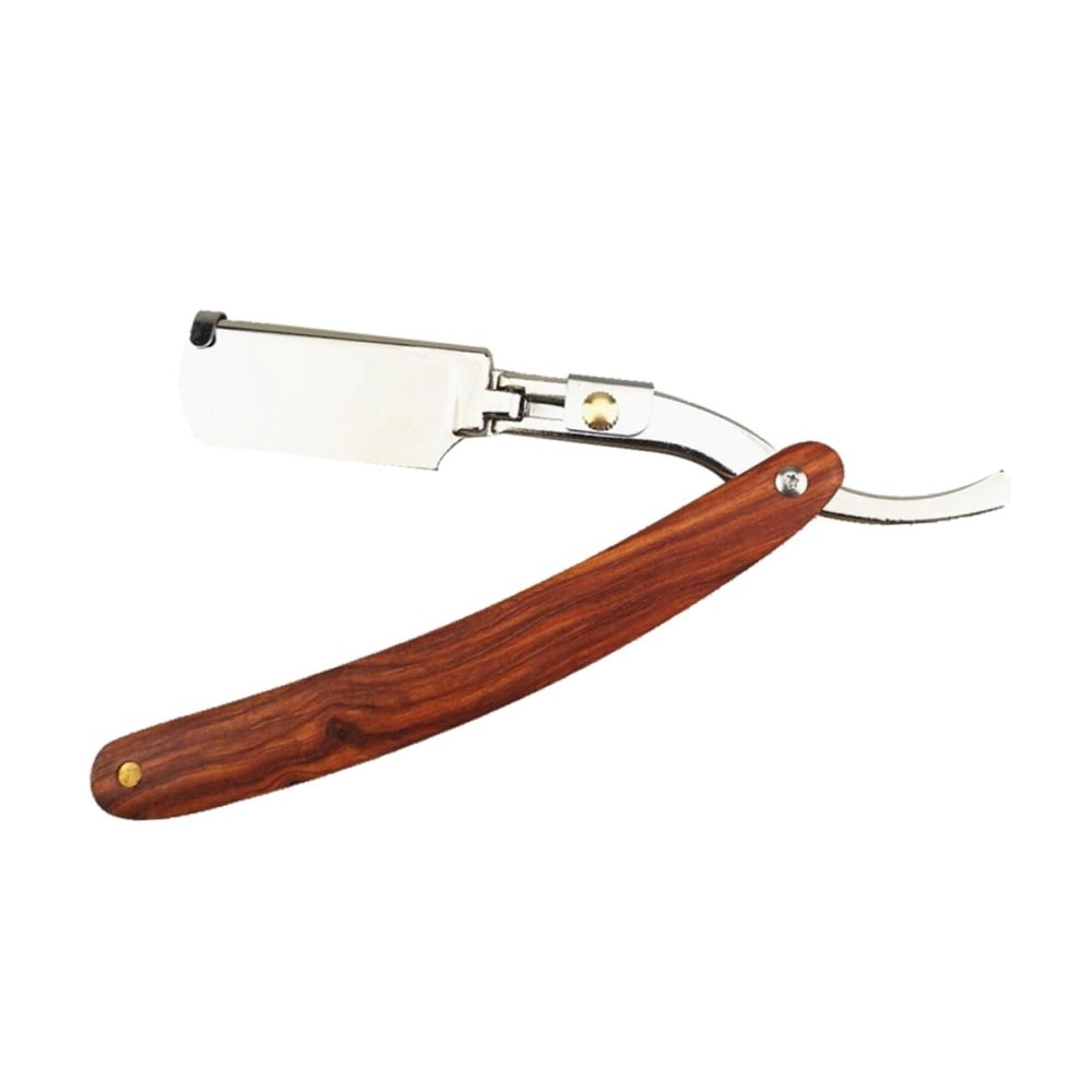 Healeved Wooden Handle Manual for Folding Steel Shaving Tool for Men for Salon Use Easy to Exchange Blades Portable Design