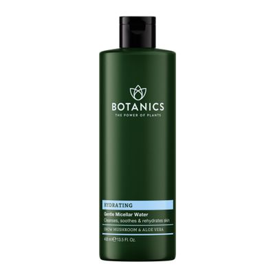 Botanics Micellar Water Makeup Remover - Hydrating & Gentle Cleansing Water - Enriched with Snow Mushroom & Aloe Vera - Vegan & Cruelty-Free Eye Makeup Remover Liquid (13.5 Fl Oz)