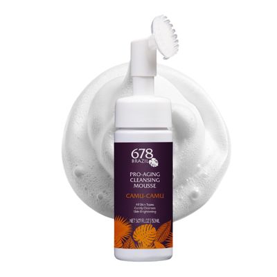 678Brazil Pro-Aging Cleansing Mousse - Daily Facial Cleanser and Safe Solution - All Skin Types - With Camu-Camu, Cotton Extract - 5.07 fl oz