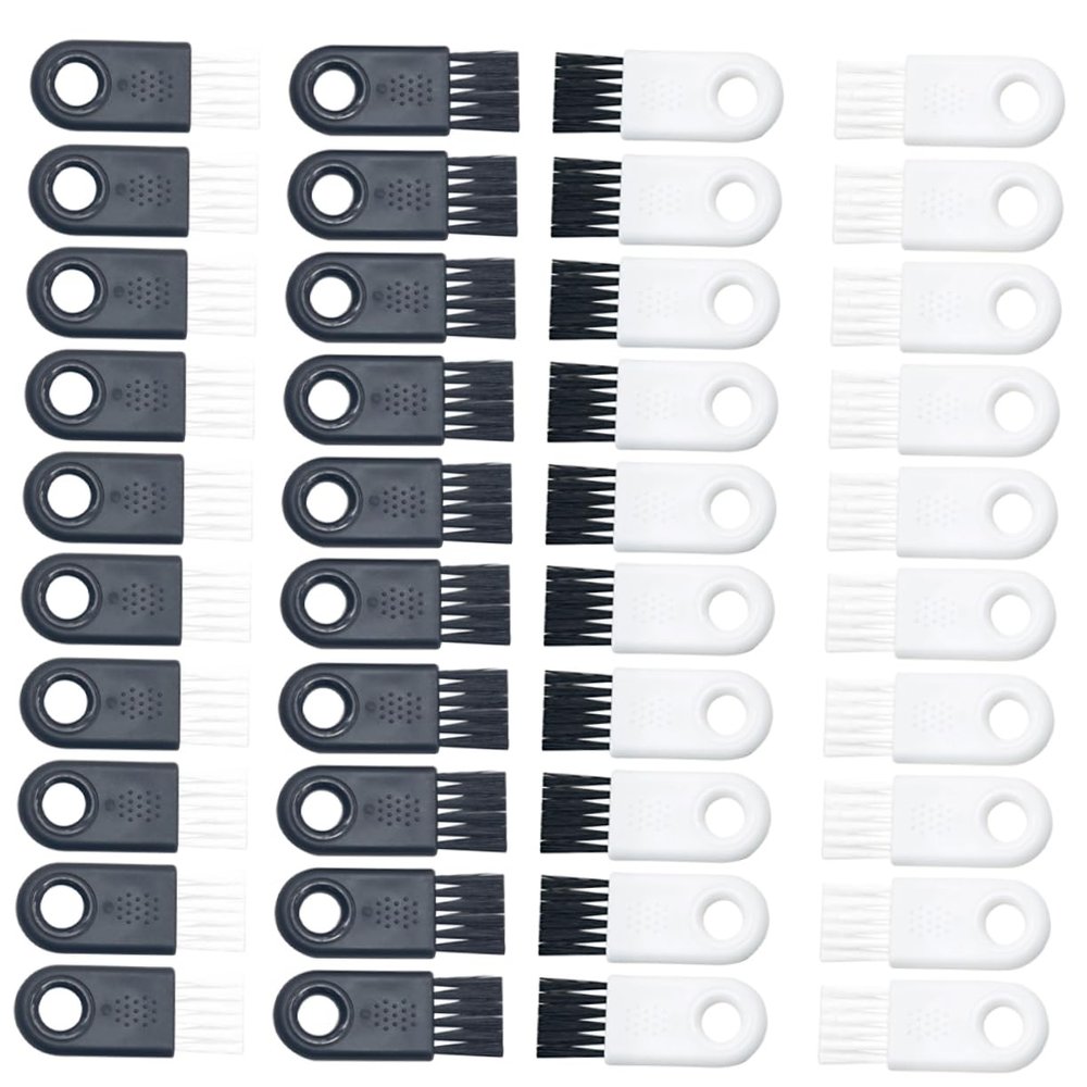 BELLIFFY 40pcs Electric Razor Cleaning Brush Durable Hair Clipper Brush for Personal and Salon Use Lightweight for Easy Cleaning of Gaps and Corners Black White