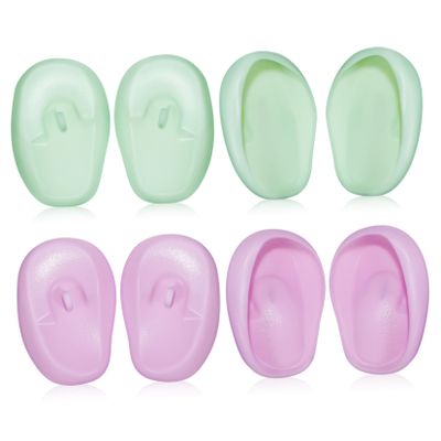 ASAKKURA 4pairs Silicone Hair Dyeing Earmuffs Ear Covers for Hair Dryer Portable Swim Accessories