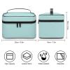 Leather Cosmetic Case, Light Teal Aqua Solid Color Portable Makeup Bag Organizer Large Capacity Travel Toiletry Bag with Zipper view 2