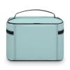 Leather Cosmetic Case, Light Teal Aqua Solid Color Portable Makeup Bag Organizer Large Capacity Travel Toiletry Bag with Zipper view 3