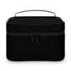 Leather Cosmetic Case, Cute Black Trendy Portable Makeup Bag Organizer Large Capacity Travel Toiletry Bag with Zipper view 1