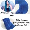 Blue Tape in Hair Extensions Human Hair 18 Inch Invisible Colorful Tape in Human Hair Extensions for Party view 2