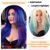 Blue Tape in Hair Extensions Human Hair 18 Inch Invisible Colorful Tape in Human Hair Extensions for Party view 4