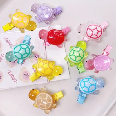 10 Pcs Turtle Hair Clips Glow in The Dark for Girls - Cute Resin Hairpins with Tropical Beach Designs, Non-Slip No Damage Clips for Women Teens, Summer Hawaiian Party & Everyday Hair Accessories
