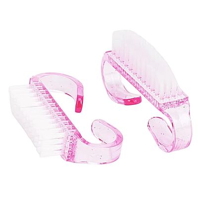 10 Pieces Nail Brush Set with Handle Grip, Nail Cleaning Brushes for Cleaning Fingers and Toes, Manicure Pedicure Soft Dust Removal Nail Art Accessories (pink)