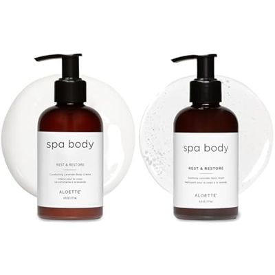 Aloette Lavender Body Care Set - Rest & Restore Body Cream & Body Wash