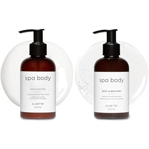 Aloette Lavender Body Care Set - Rest & Restore Body Cream & Body Wash