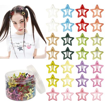 100PCS Y2K Star Hair Clips for Teens Girls Women - Non Slip Metal Barrettes, Cute Colorful Mini Hair Accessories for Daily Wear, Party, Rave, Festival (Multicolor)