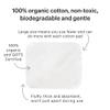 100% Organic Certified Cotton Care Bundle by LoveNoobs, 360 pcs Extra Large Baby Cotton Pads + 240 pcs Baby Cotton Swabs, view 4