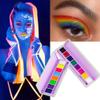 8 colors/box Water Activated Eyeliner Eyeshadow Palette UV Light Neon Reactive Eyeliner Pen Glow In Dark Eye Makeup Pigment (02 8 Color) view 4