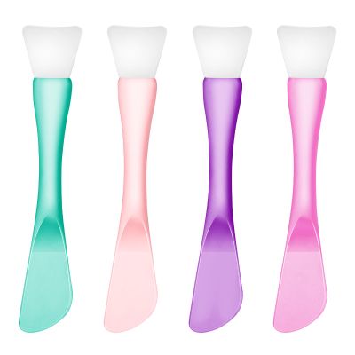 4 PCS Face Mask Applicator, Silicone Face Mask Brush Facial Mud Masks Applicator Tools Reusable Double-Ended Facial Masks Brush Washable Beauty Spatula Tool for Cream Lotion Mud Clay Gel Foundation
