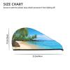 GDSHJKLW Hawaiian Beach with Palm Trees Drying Hair Caps Super Absorbent Soft Hair Drying Towel Quick Dry Coral Velvet Hair Drying Cap Hair Turban for Women Wet Hair Long Thick Hair view 4