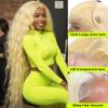 XFJT 613 13x6 Lace Front Wig Human Hair Body Wave Blonde Lace Front Wigs Human Hair for Women 200 Density Natural Hairline with Baby Hair (26Inch) view 3