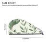 GDSHJKLW Green Flower Herb Sage Leaves and Branches Drying Hair Caps Super Absorbent Soft Hair Drying Towel Quick Dry Coral Velvet Hair Drying Cap Hair Turban for Women Wet Hair Long Thick Hair view 4