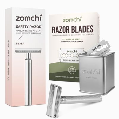 Premium Metal Safety Razor with Razor Blade Bank for Safety Razor Blade Storagement