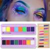 8 colors/box Water Activated Eyeliner Eyeshadow Palette UV Light Neon Reactive Eyeliner Pen Glow In Dark Eye Makeup Pigment (01 8 Color) view 2