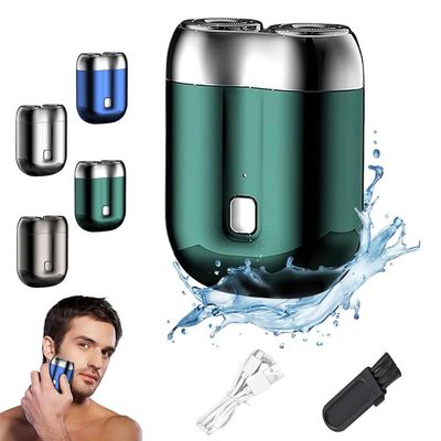 2025 New Upgrade Pocket Shaver USB Mini Shavers for Men, Rechargeable Mini Electric Shaver Razor, Washable Double Head Electric Shave, Waterproof Pocket Electric Shaver for Home, Car, Travel (Green)