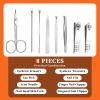 12 Sets Manicure Set Bulk Nail Clippers Pedicure Kit for Men, Nail Grooming Pedicure Kit with Case Travel 8 in 1 Stainless Steel Professional Nail Care Tools Set view 2
