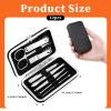 12 Sets Manicure Set Bulk Nail Clippers Pedicure Kit for Men, Nail Grooming Pedicure Kit with Case Travel 8 in 1 Stainless Steel Professional Nail Care Tools Set view 3