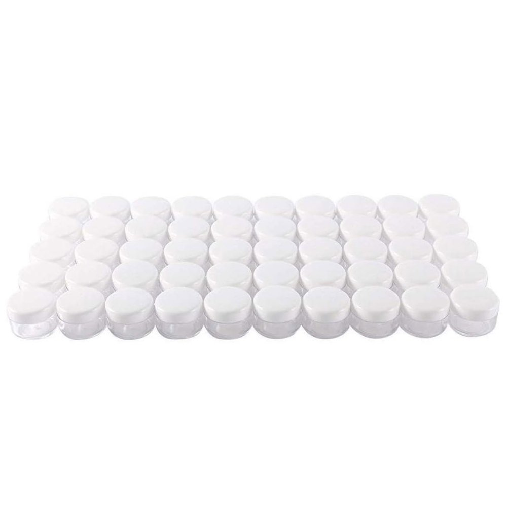 100Pcs Clear Plastic Small Sample Jar Pots Empty Travel Cosmetic Containers Cosmetic Containers