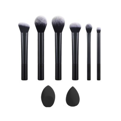 6 Pcs Makeup Brushes Set, Professional Makeup Brush Set, Eyeshadow, Eyeliner, Concealer Make up Brush Kit (6 black brushes + 2 beauty eggs)