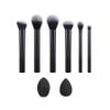 6 Pcs Makeup Brushes Set, Professional Makeup Brush Set, Eyeshadow, Eyeliner, Concealer Make up Brush Kit (6 black brushes + 2 beauty eggs) view 1