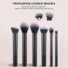 6 Pcs Makeup Brushes Set, Professional Makeup Brush Set, Eyeshadow, Eyeliner, Concealer Make up Brush Kit (6 black brushes + 2 beauty eggs) view 2
