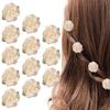 12 Pcs Beige Mini Rose Hair Clip Jasmine Flower Hair Clip Hair Barrettes Headpiece Vintage Hair Pins for Party Wedding Daily view 1
