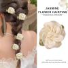12 Pcs Beige Mini Rose Hair Clip Jasmine Flower Hair Clip Hair Barrettes Headpiece Vintage Hair Pins for Party Wedding Daily view 4