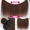 Peenoll 18 20 22 Inch 30# Light Brown Yaki Wave Bundles Human Hair Unprocessed Soft Sewn In Hair for Black Women with Double Weft view 4