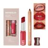 2Pcs Lipstick and Lip Liner Combo, Lip Liner and Lip Gloss Kit for Women, Matte Lip Pencil and Smooth Hydrating Lipstick with Sharpener, Non-Stick Lip Makeup Set view 1