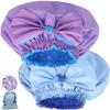 2PCS Genergy Jumbo XL Shower Cap Reusable and Waterproof Shower Cap for Women, Super Extra Large for Thick, Long, Big Hair, Dual and Adjustable, Washable Bath Hat with Braids or Dreadlocks view 1