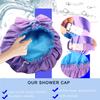 2PCS Genergy Jumbo XL Shower Cap Reusable and Waterproof Shower Cap for Women, Super Extra Large for Thick, Long, Big Hair, Dual and Adjustable, Washable Bath Hat with Braids or Dreadlocks view 4
