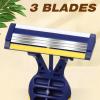 Leriton 80 Pcs Men's Disposable Razors Bulk 3 blade Disposable Razors Set Sensitive Skin Razor for Men Travel Razors Disposable Head Razor for Hotel Saunas Spa Donations Collective Use Daily view 2