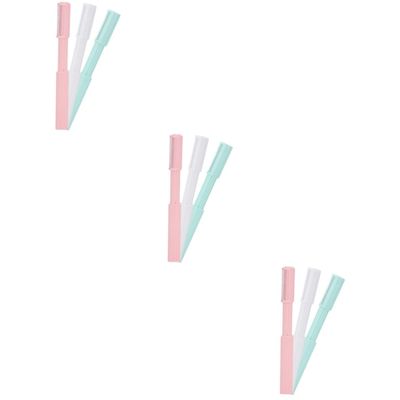 Healeved 9pcs Eyebrow Razor Threaded Hair Removal Shaver Women Facial Hair Shaper Precision Blades