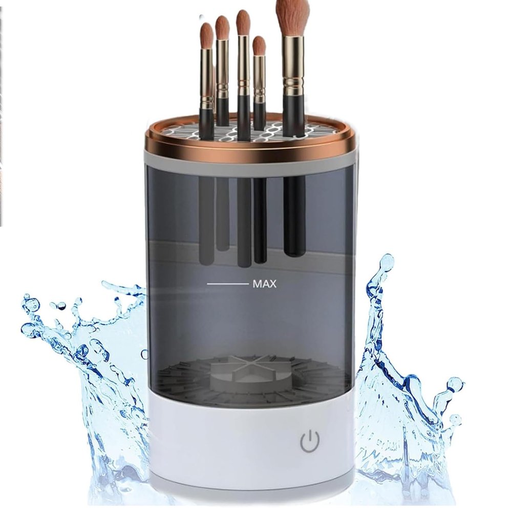 Beauty cosmetic brush cleaner, 2025 New the cozy luna brush cleaner, Beauty swirl cosmetic brush cleaner, Electric makeup brush cleaner for all makeup brush (Black)