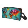 SamLng World Map Print Travel Toiletry Bag - Cosmetic Makeup Pouch for Men and Women, Portable Organizer for Daily Use view 2