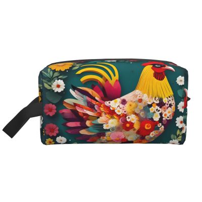 SamLng Flower heart chicken Print Travel Toiletry Bag - Cosmetic Makeup Pouch for Men and Women, Portable Organizer for Daily Use